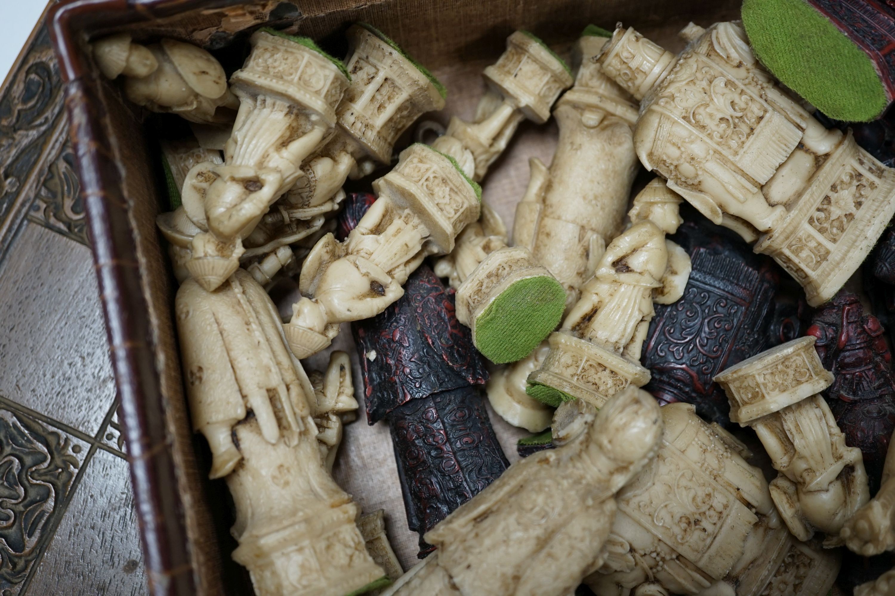 A Chinese style resin chess set and board